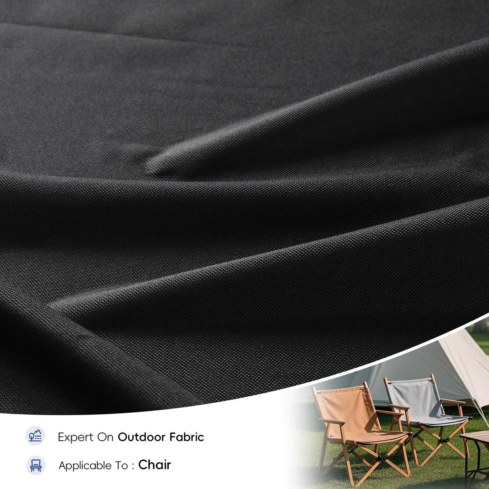 600D PVC Polyester Oxford Chair Fabric Black